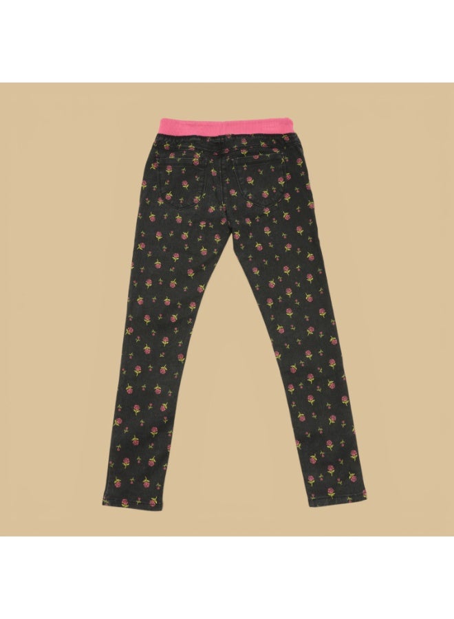 MARWAN AOP Girls Printed Twill Long Pant with Rib Waist - Image 2